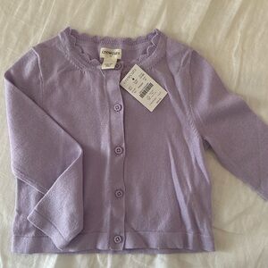 NWT toddler girls' scalloped cotton cardigan sweater